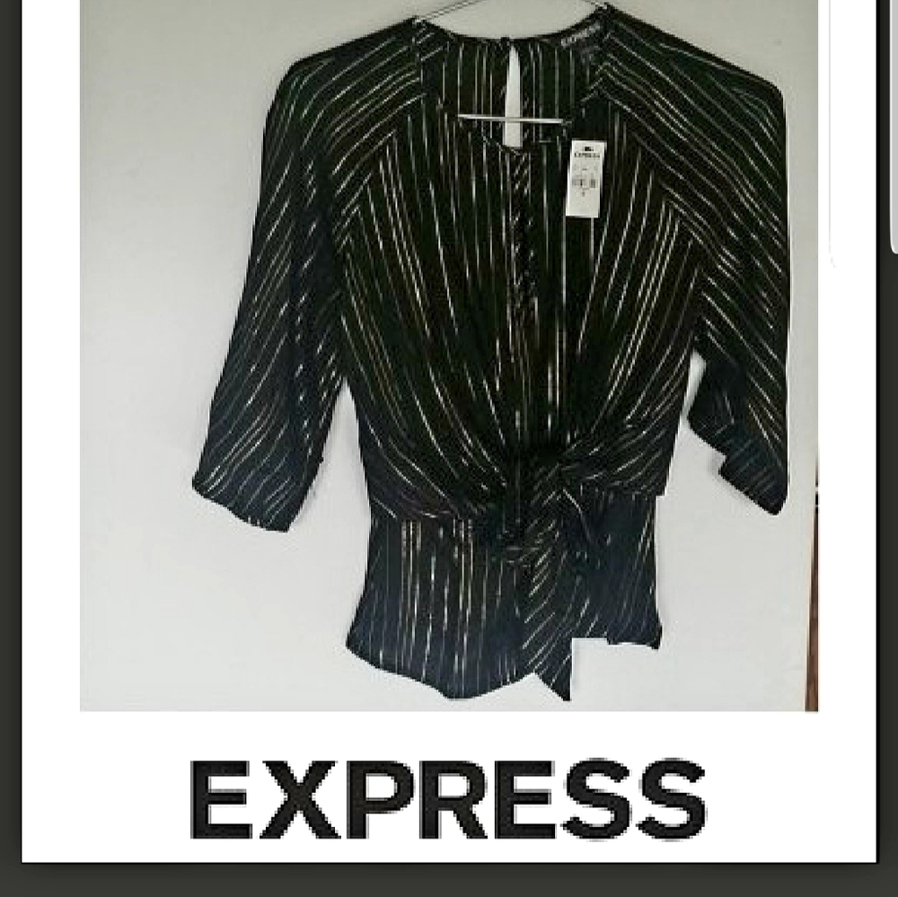 🅢︎🅐︎🅛︎🅔︎ Express Black Gold Striped Zip Tie